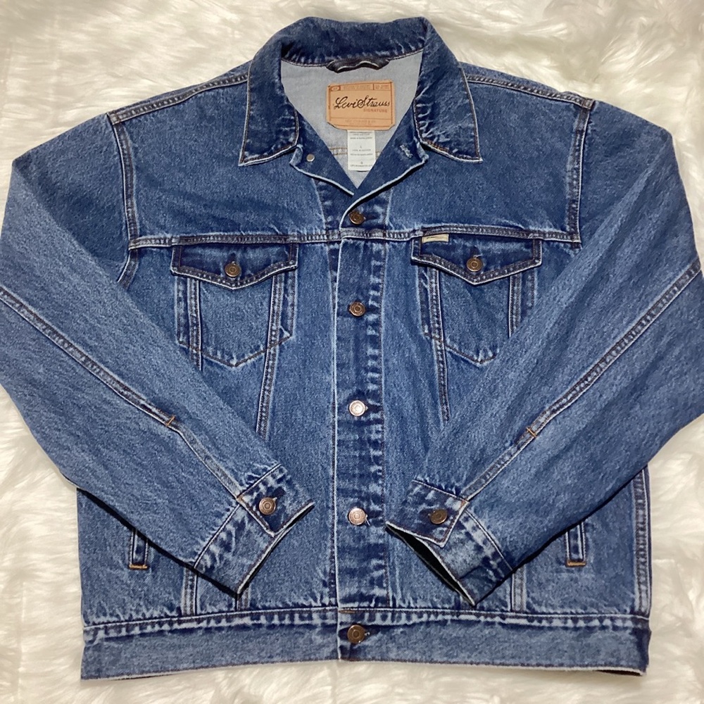 Levi’s Men’s Blue Denim Jacket Collared Button Down Long Sleeves